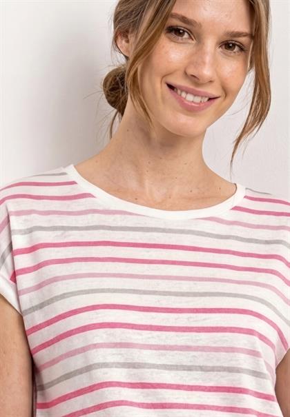 Dropped Shoulder Shirt mit Streifen magenta dream
