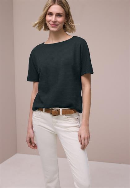 Dropped Shoulder Shirt mit Struktur deep bound green