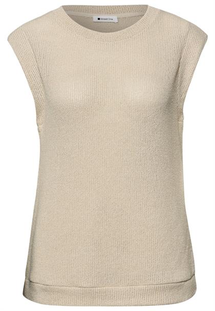 Dropped Shoulder Top im Strick-Look smoke beige