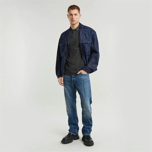 Dunda overdyed slim polo s\s dk black gd