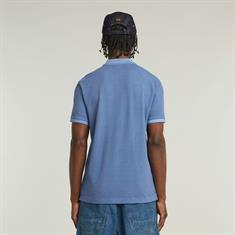 Dunda overdyed slim polo s\s dutch blue gd