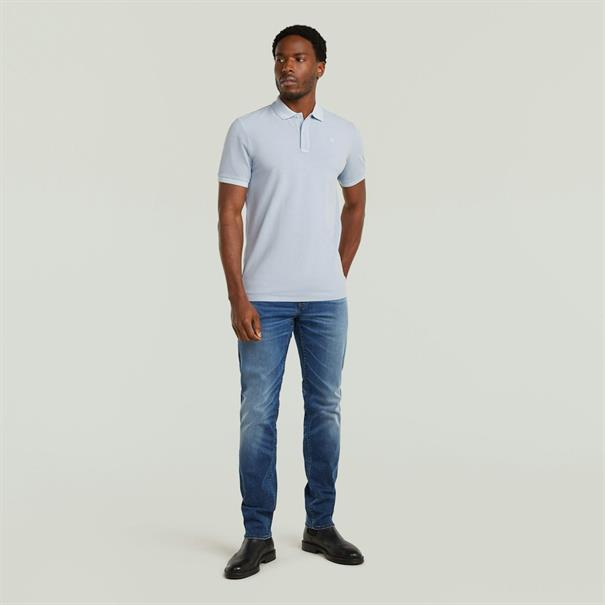 Dunda overdyed slim polo s\s lt wave gd