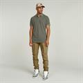 Dunda overdyed slim polo s\s shadow olive gd