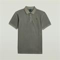 Dunda overdyed slim polo s\s shadow olive gd