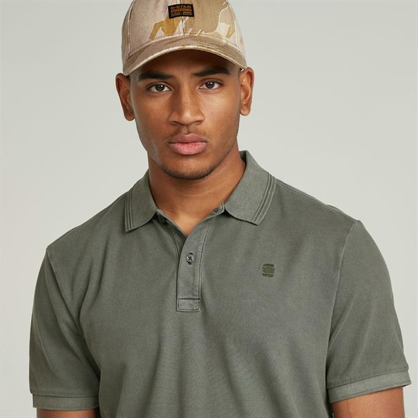 Dunda overdyed slim polo s\s shadow olive gd