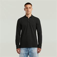 Dunda slim polo l\s dk black