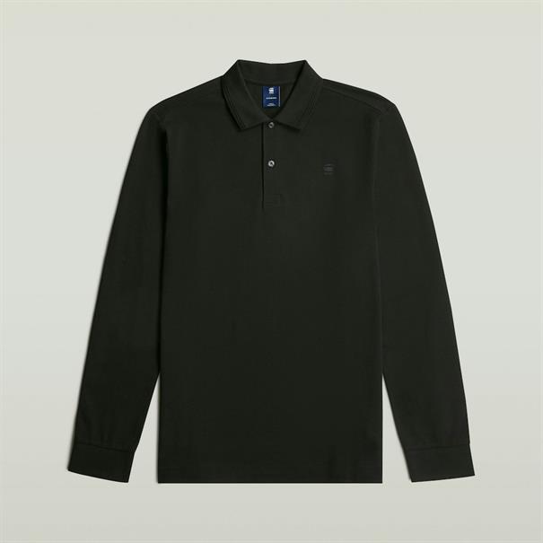 Dunda slim polo l\s dk black