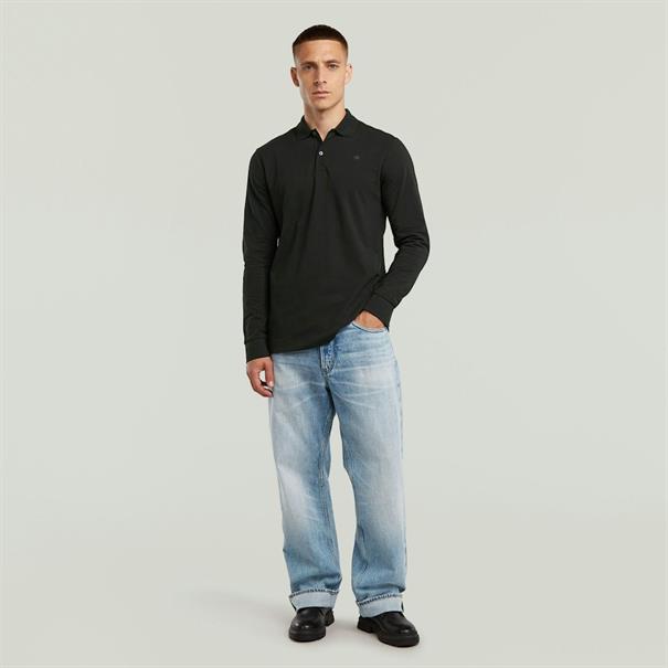 Dunda slim polo l\s dk black