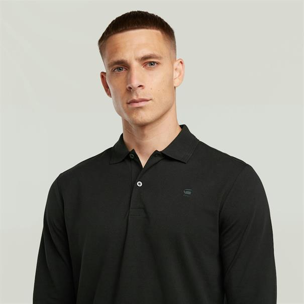 Dunda slim polo l\s dk black