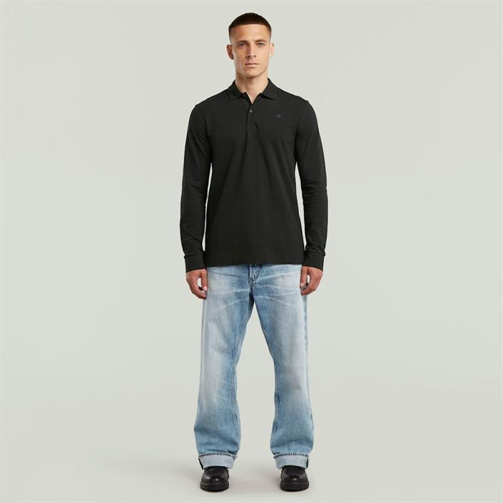dunda-slim-polo-l-s-dk-black