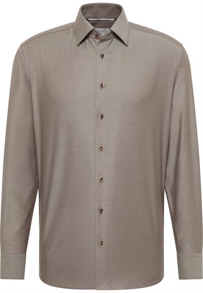 Dynamic Cotton Dobbydesign Langarm dunkelbraun