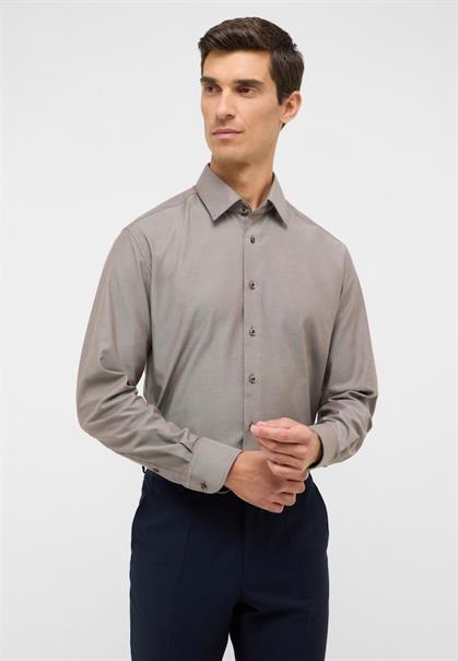 Dynamic Cotton Dobbydesign Langarm dunkelbraun