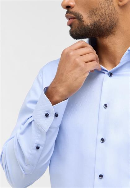 Dynamic Cotton Dobbydesign Langarm hellblau