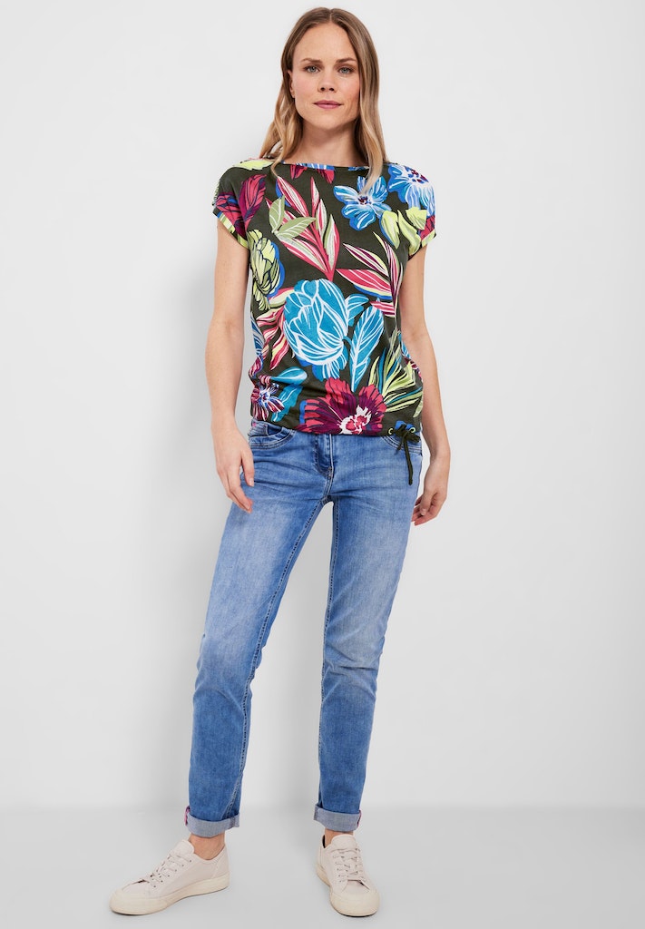 T-Shirt Cecil bei kaufen online bequem easy Damen khaki