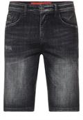 Elastische Jeans Shorts black random wash