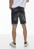 Elastische Jeans Shorts black random wash