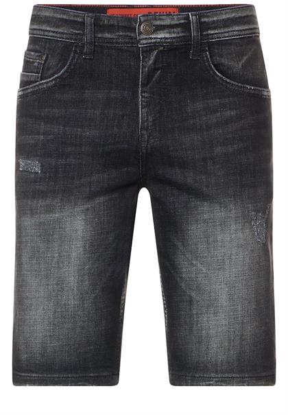Elastische Jeans Shorts black random wash
