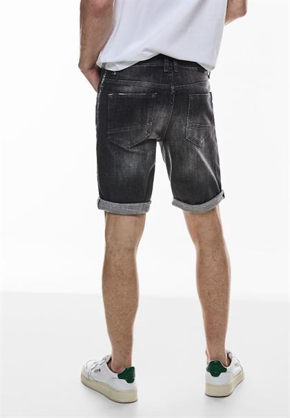 Elastische Jeans Shorts black random wash