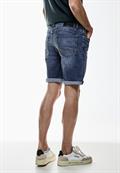 Elastische Jeans Shorts indigo blue wash