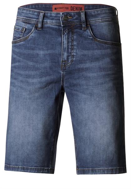 Elastische Jeans Shorts indigo blue wash