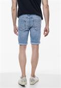 Elastische Jeans Shorts light blue wash