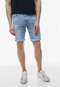 Elastische Jeans Shorts light blue wash