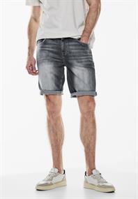 Elastische Jeans Shorts mid grey wash