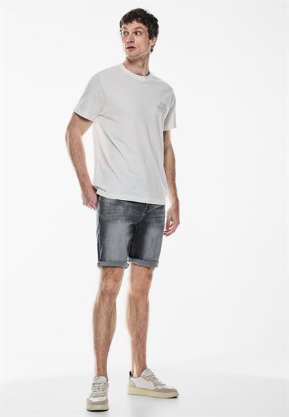 Elastische Jeans Shorts mid grey wash