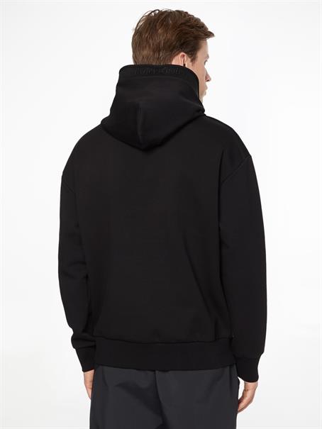 EMBOSSED RIB COMFORT HOODIE ck black