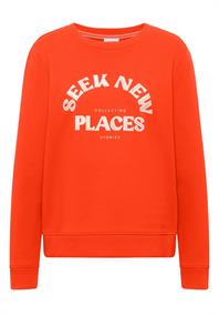 Embroidery Sweatshirt cherry tomato orange