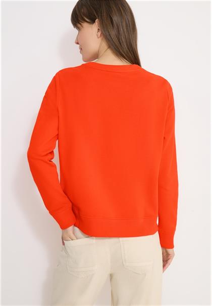 Embroidery Sweatshirt cherry tomato orange
