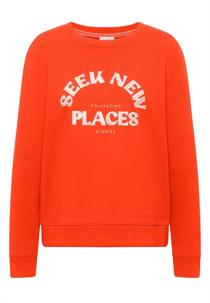 Embroidery Sweatshirt cherry tomato orange