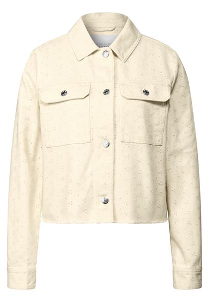 Embroidery Twill-Jacke velvet cream
