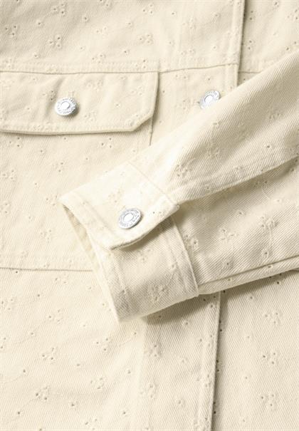 Embroidery Twill-Jacke velvet cream