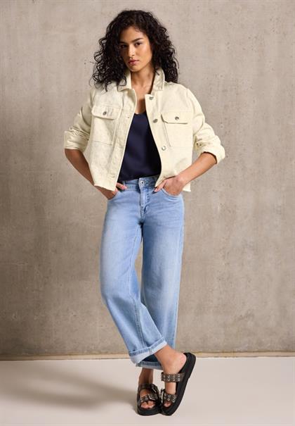 Embroidery Twill-Jacke velvet cream