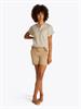 ESS LINEN COLLARLESS S/S BLOUSE classic ithaca- sandalwood