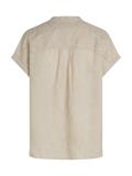 ESS LINEN COLLARLESS S/S BLOUSE classic ithaca- sandalwood
