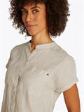 ESS LINEN COLLARLESS S/S BLOUSE classic ithaca- sandalwood
