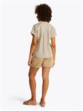 ESS LINEN COLLARLESS S/S BLOUSE classic ithaca- sandalwood