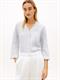 ESS LINEN COLLARLESS SHIRT chalk stp ecru blue orbit