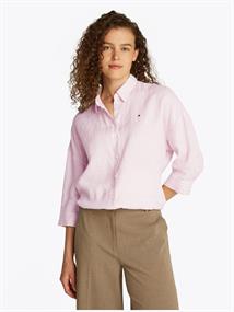 ESS LINEN LOOSE 3-4 SLEEVE SHIRT foggy pink stp