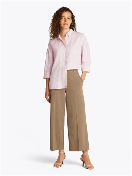 ESS LINEN LOOSE 3-4 SLEEVE SHIRT foggy pink stp