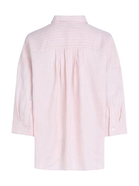 ESS LINEN LOOSE 3-4 SLEEVE SHIRT foggy pink stp