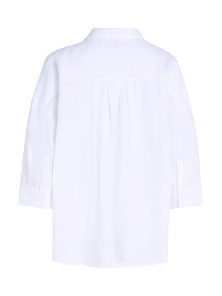 ESS LINEN LOOSE 3-4 SLEEVE SHIRT th optic white