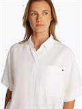 ESS LINEN RELAXED S/S SHIRT th optic white