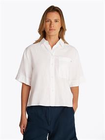 ESS LINEN RELAXED S/S SHIRT th optic white
