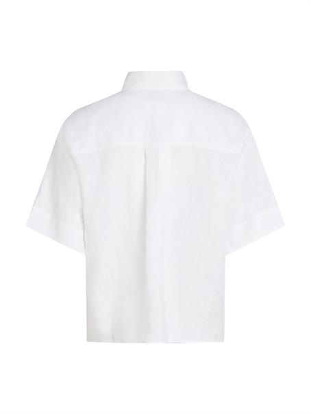 ESS LINEN RELAXED S/S SHIRT th optic white