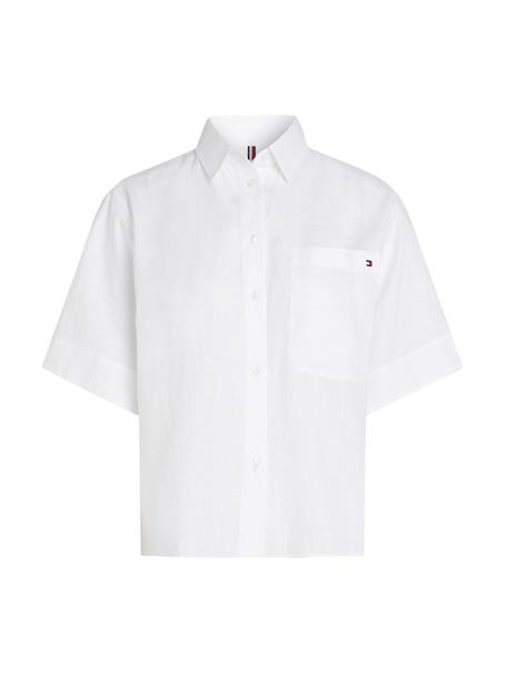ESS LINEN RELAXED S/S SHIRT th optic white