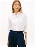 ESS LINEN ROUND HEM LS SHIRT th optic white