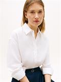 ESS LINEN ROUND HEM LS SHIRT th optic white